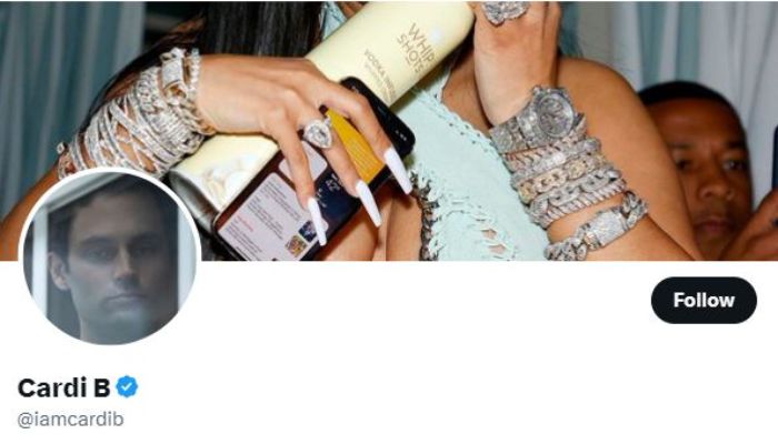 Cardi B featured Penn Badgley on her Twitter account